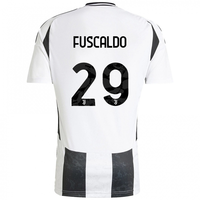 Heren Matteo Fuscaldo #29 Wit Zwart Thuisshirt Thuistenue 2024/25 T-Shirt