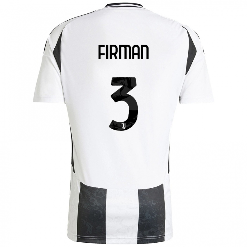 Heren Andriy Firman #3 Wit Zwart Thuisshirt Thuistenue 2024/25 T-Shirt