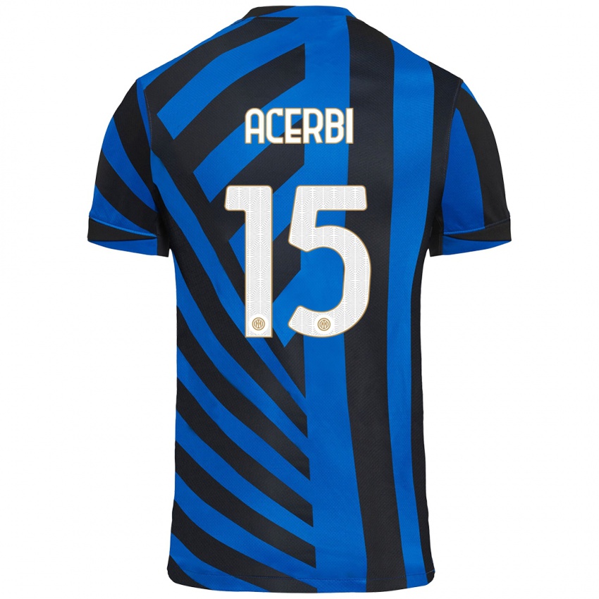 Heren Francesco Acerbi #15 Blauw Zwart Thuisshirt Thuistenue 2024/25 T-Shirt