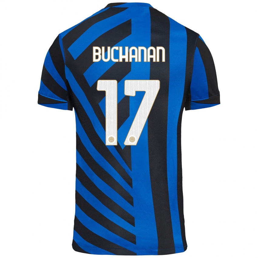 Heren Tajon Buchanan #17 Blauw Zwart Thuisshirt Thuistenue 2024/25 T-Shirt