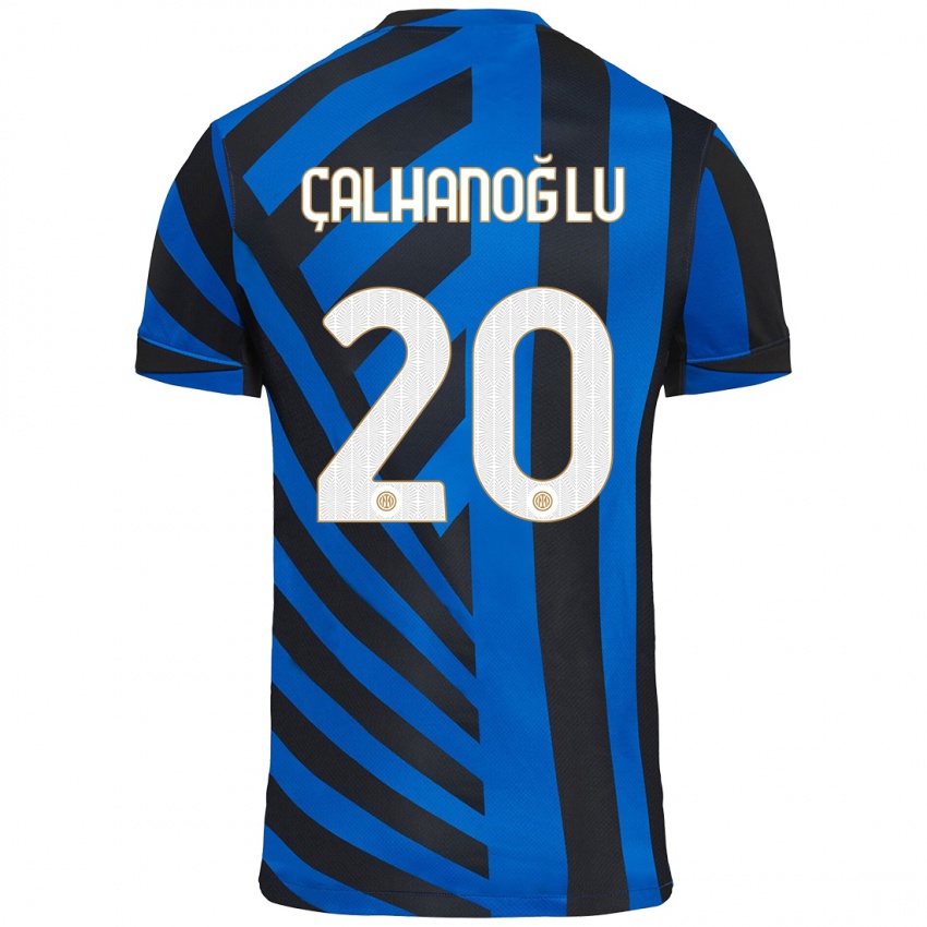 Heren Hakan Calhanoglu #20 Blauw Zwart Thuisshirt Thuistenue 2024/25 T-Shirt