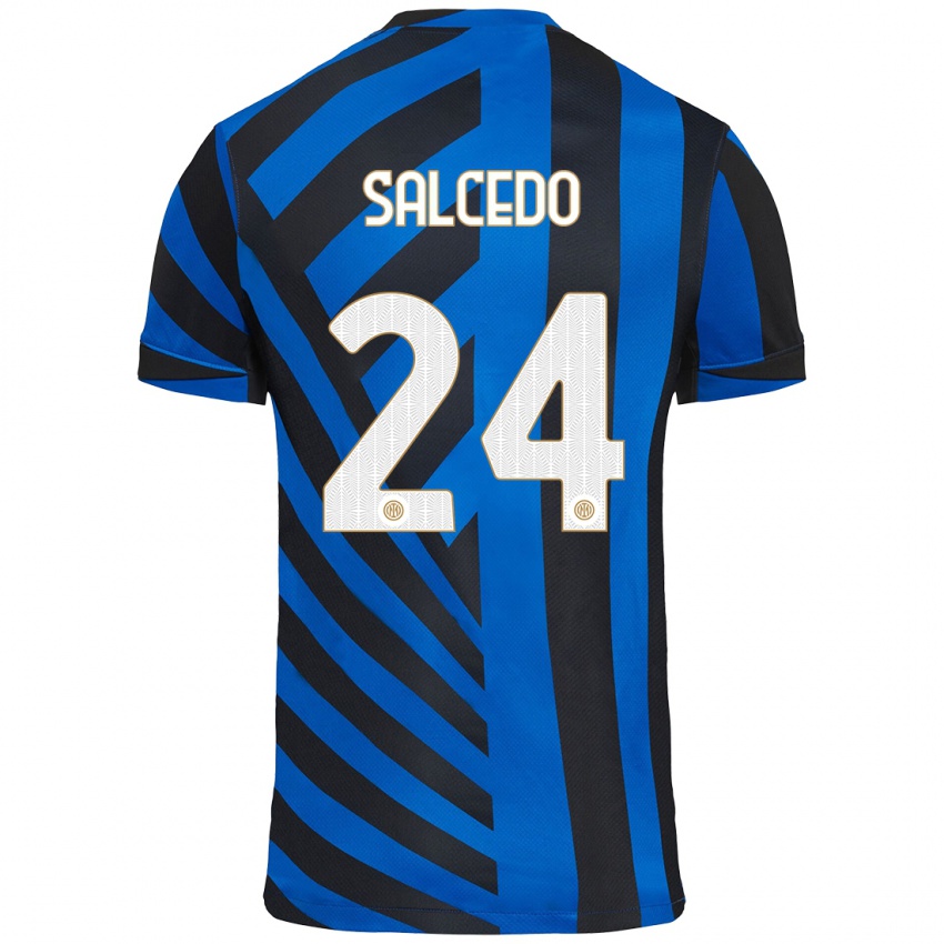 Heren Eddie Salcedo #24 Blauw Zwart Thuisshirt Thuistenue 2024/25 T-Shirt