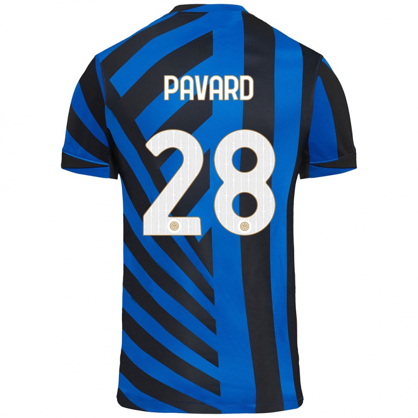 Heren Benjamin Pavard #28 Blauw Zwart Thuisshirt Thuistenue 2024/25 T-Shirt