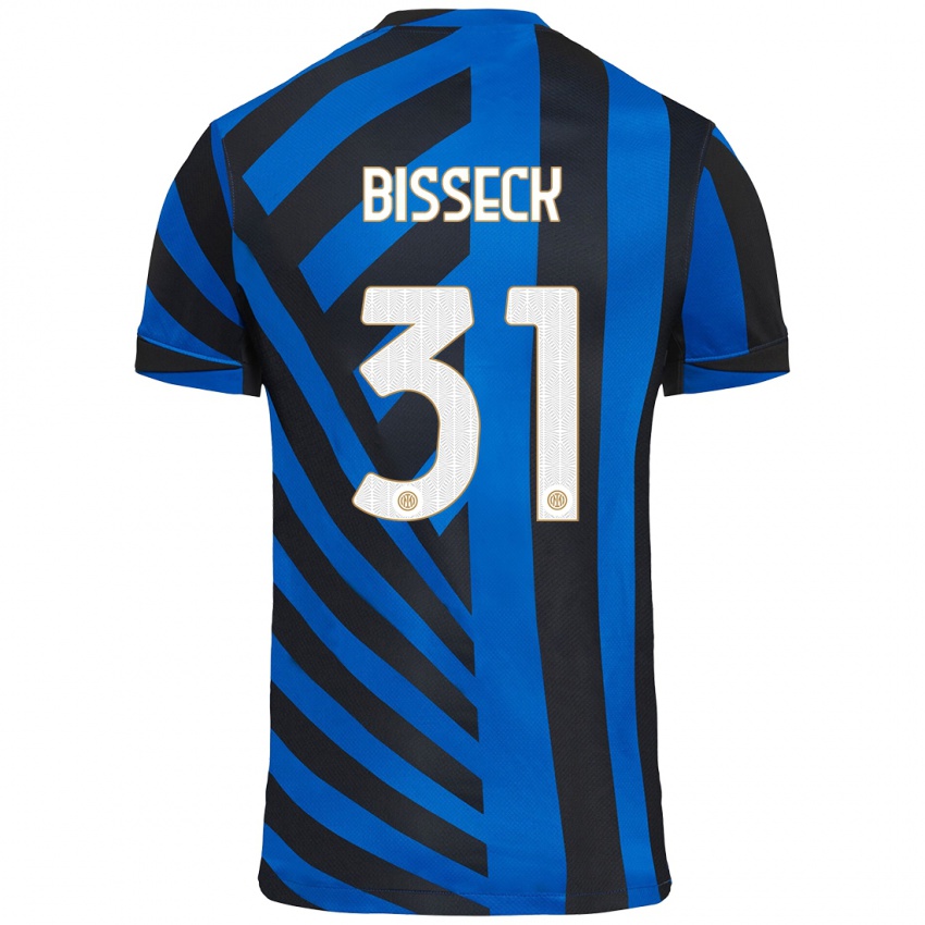 Heren Yann Bisseck #31 Blauw Zwart Thuisshirt Thuistenue 2024/25 T-Shirt