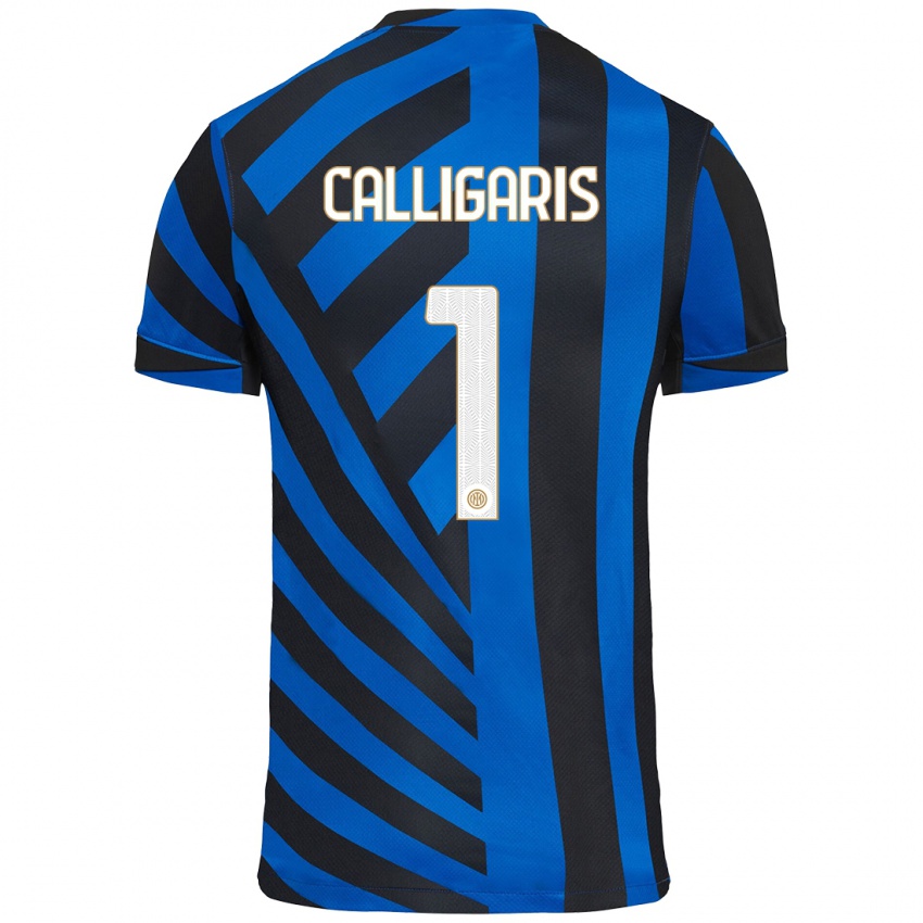 Heren Alessandro Calligaris #1 Blauw Zwart Thuisshirt Thuistenue 2024/25 T-Shirt