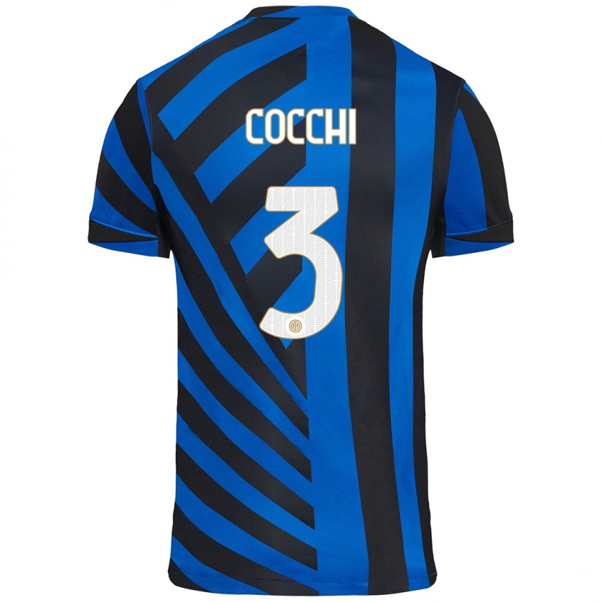 Heren Matteo Cocchi #3 Blauw Zwart Thuisshirt Thuistenue 2024/25 T-Shirt