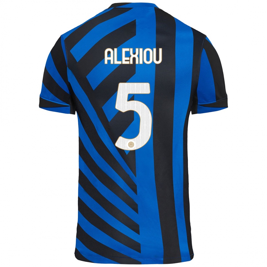 Heren Christos Alexiou #5 Blauw Zwart Thuisshirt Thuistenue 2024/25 T-Shirt