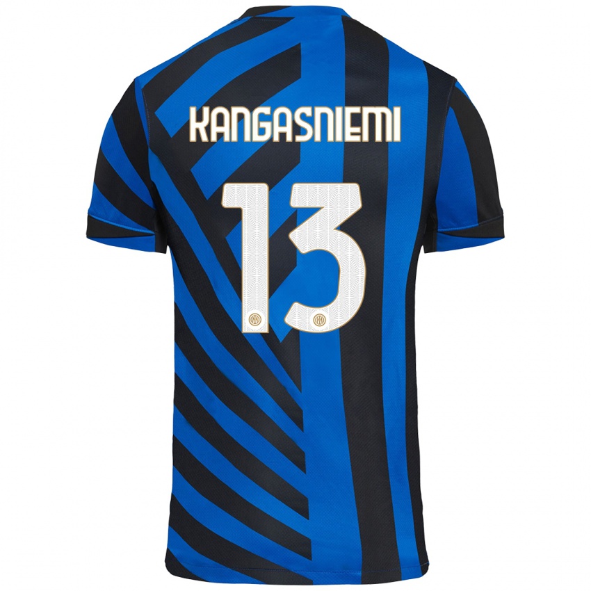 Heren Ilari Kangasniemi #13 Blauw Zwart Thuisshirt Thuistenue 2024/25 T-Shirt