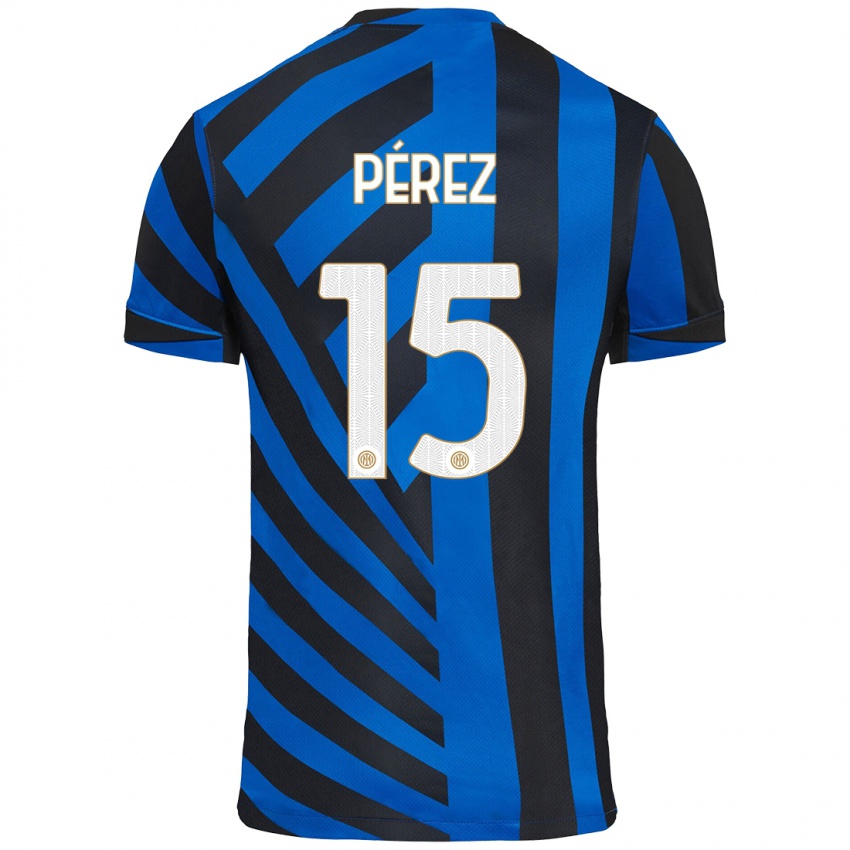 Heren Álex Pérez #15 Blauw Zwart Thuisshirt Thuistenue 2024/25 T-Shirt