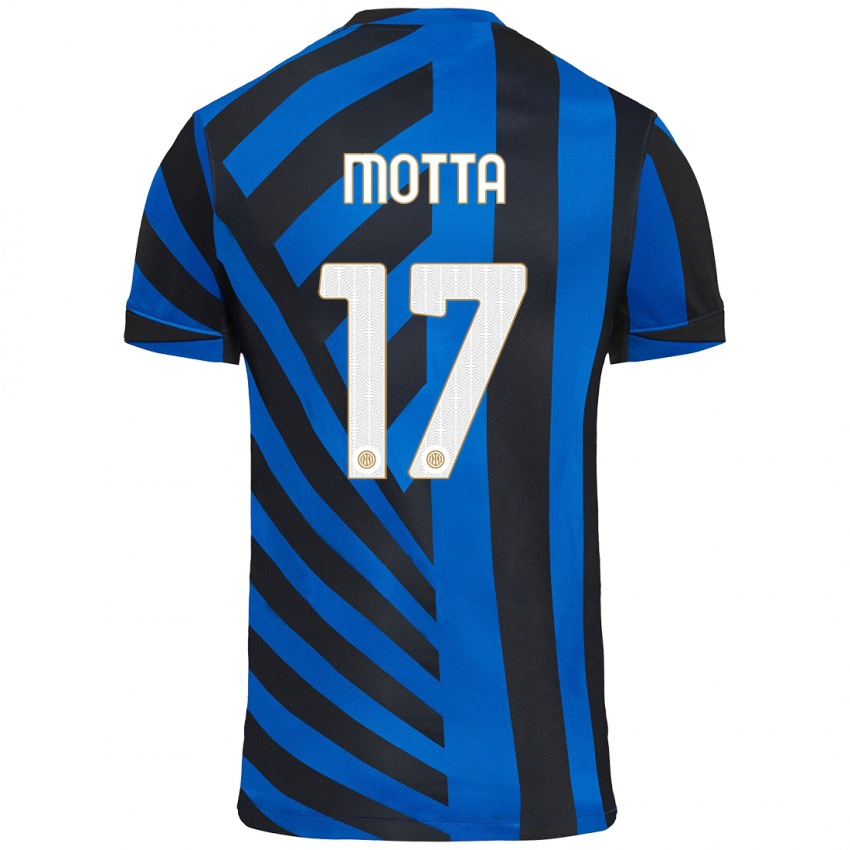 Heren Matteo Motta #17 Blauw Zwart Thuisshirt Thuistenue 2024/25 T-Shirt