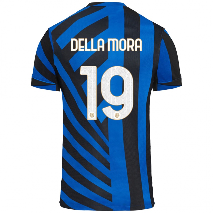 Heren Tommaso Della Mora #19 Blauw Zwart Thuisshirt Thuistenue 2024/25 T-Shirt