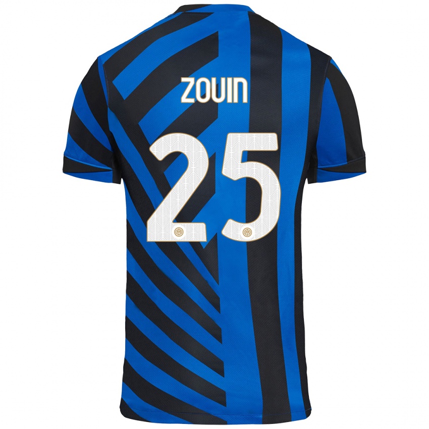 Heren Aymen Zouin #25 Blauw Zwart Thuisshirt Thuistenue 2024/25 T-Shirt