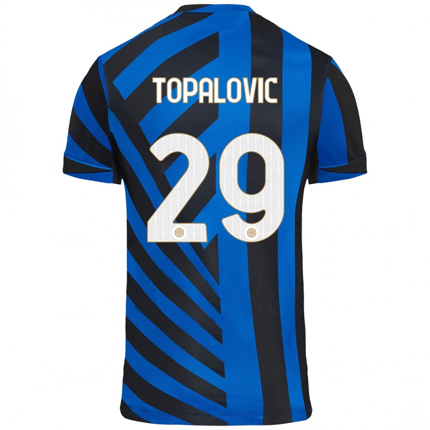 Heren Luka Topalovic #29 Blauw Zwart Thuisshirt Thuistenue 2024/25 T-Shirt