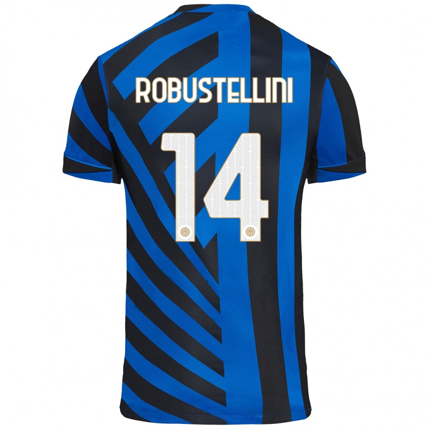 Heren Chiara Robustellini #14 Blauw Zwart Thuisshirt Thuistenue 2024/25 T-Shirt