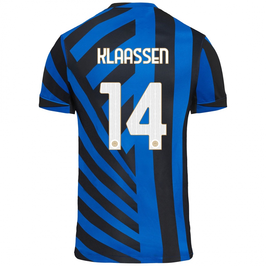 Heren Davy Klaassen #14 Blauw Zwart Thuisshirt Thuistenue 2024/25 T-Shirt