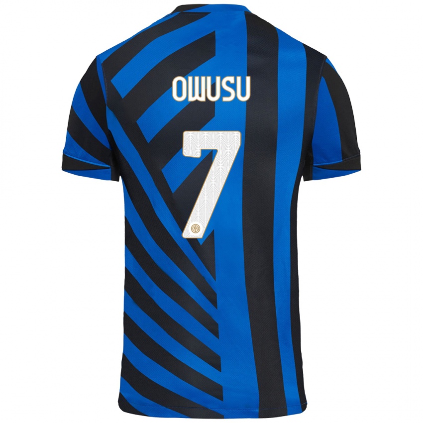 Heren Enoch Owusu #7 Blauw Zwart Thuisshirt Thuistenue 2024/25 T-Shirt