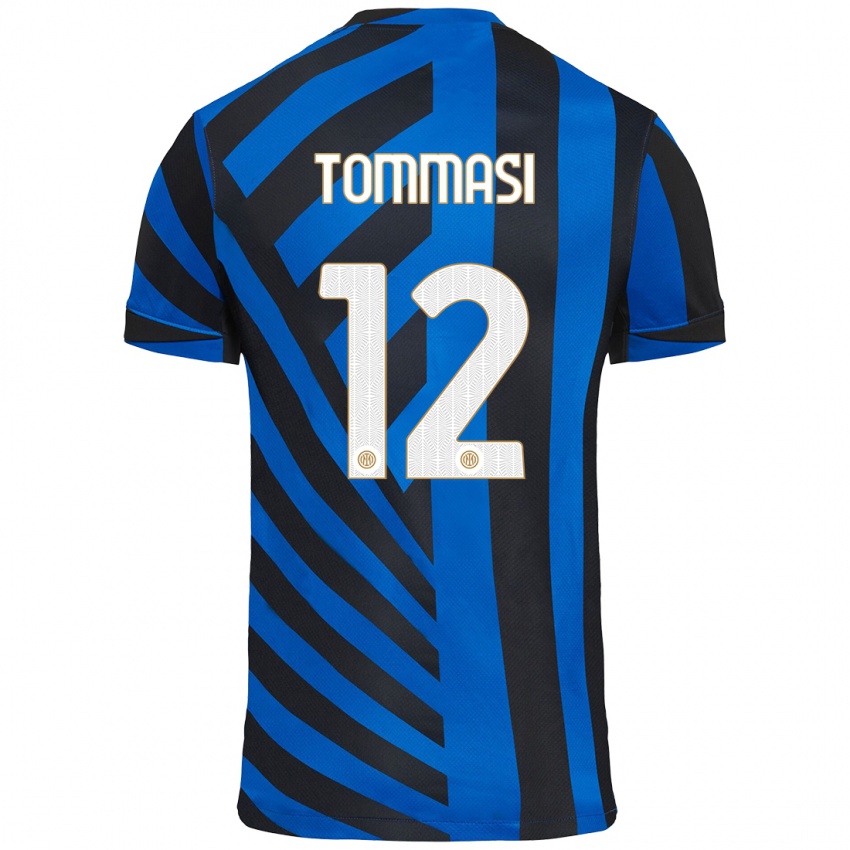 Heren Francesco Tommasi #12 Blauw Zwart Thuisshirt Thuistenue 2024/25 T-Shirt