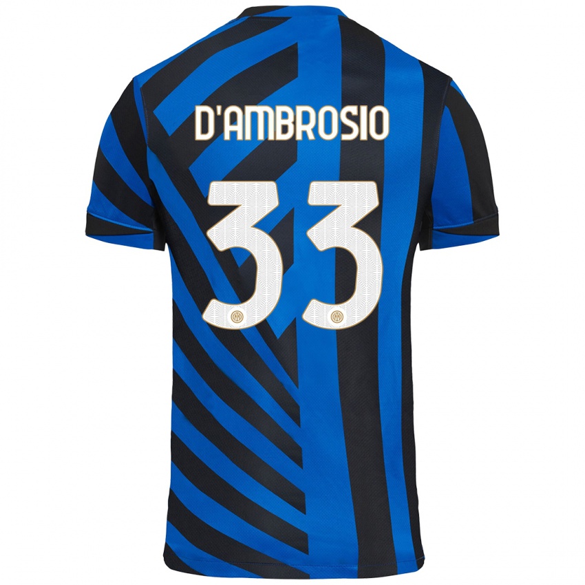 Heren Danilo D'ambrosio #33 Blauw Zwart Thuisshirt Thuistenue 2024/25 T-Shirt