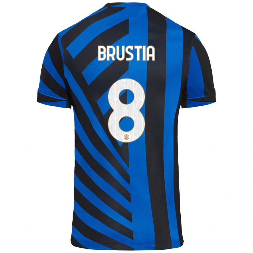 Heren Martina Brustia #8 Blauw Zwart Thuisshirt Thuistenue 2024/25 T-Shirt