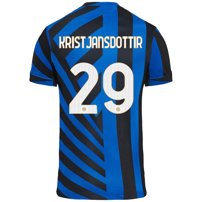 Heren Anna Bjork Kristjansdottir #29 Blauw Zwart Thuisshirt Thuistenue 2024/25 T-Shirt