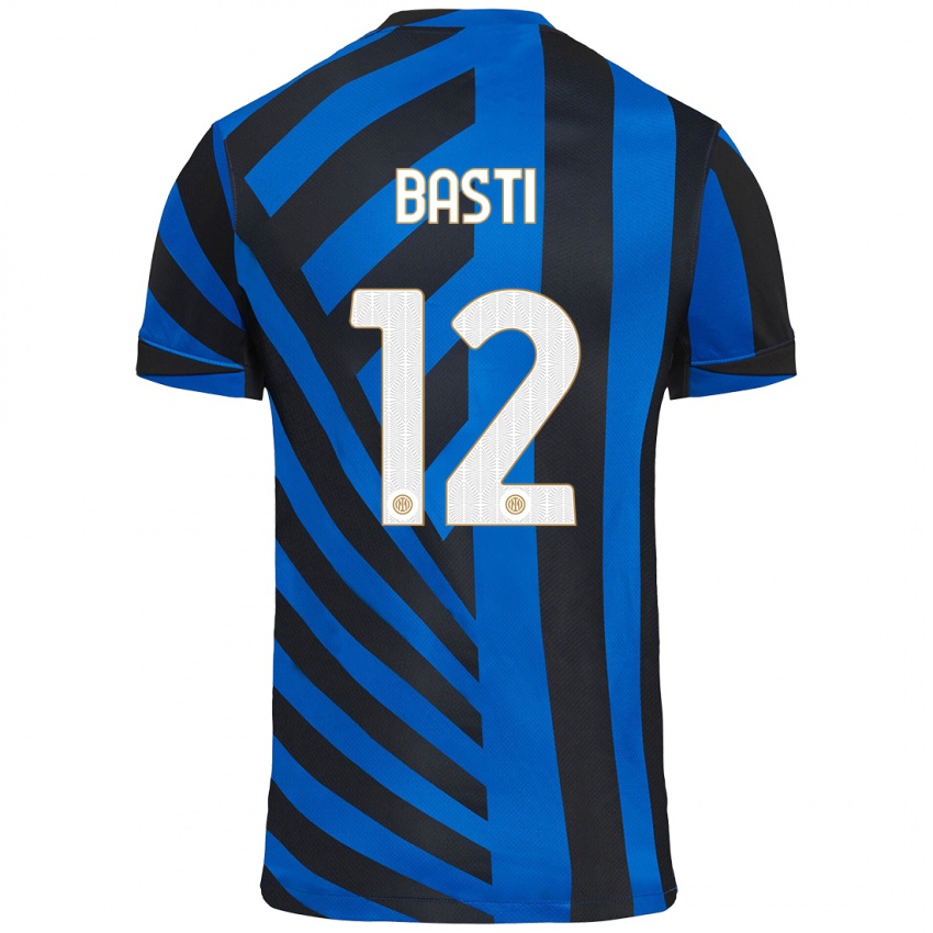 Heren Matteo Basti #12 Blauw Zwart Thuisshirt Thuistenue 2024/25 T-Shirt