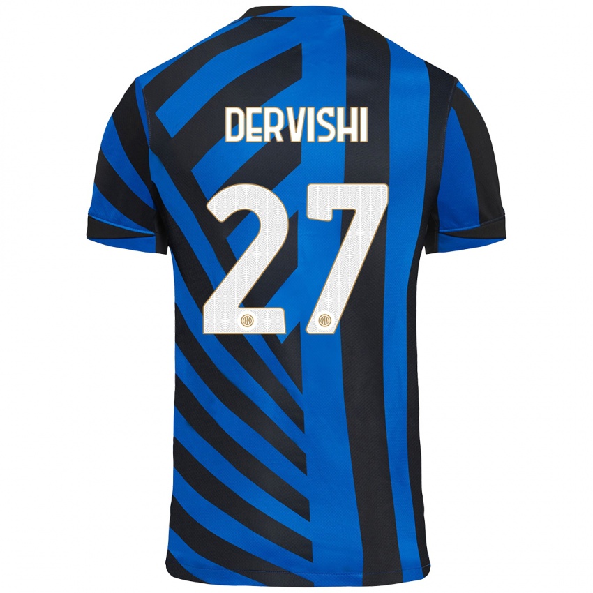 Heren Kristian Dervishi #27 Blauw Zwart Thuisshirt Thuistenue 2024/25 T-Shirt