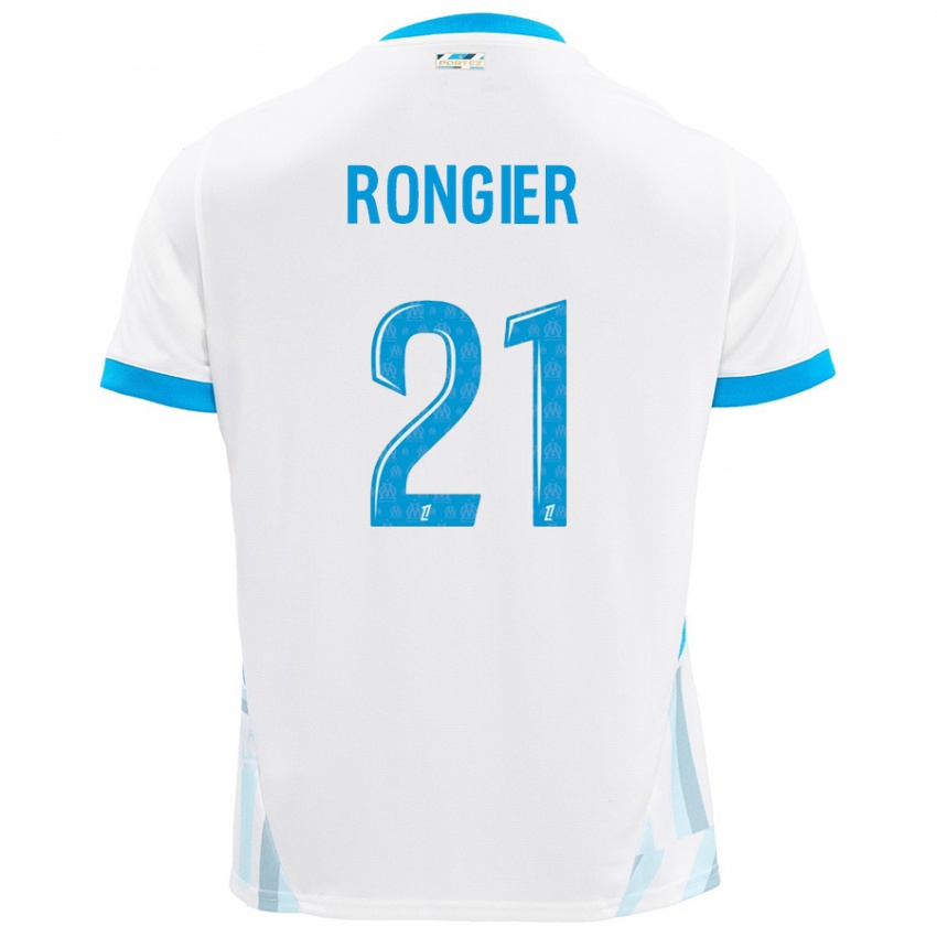 Heren Valentin Rongier #21 Wit Hemelsblauw Thuisshirt Thuistenue 2024/25 T-Shirt