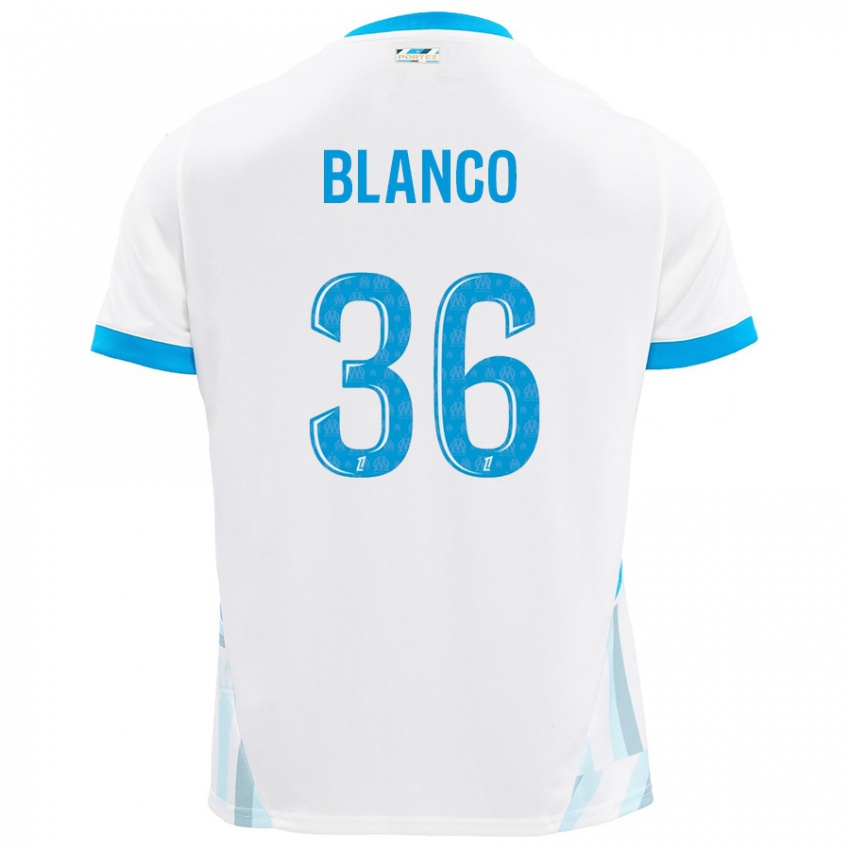 Heren Ruben Blanco #36 Wit Hemelsblauw Thuisshirt Thuistenue 2024/25 T-Shirt