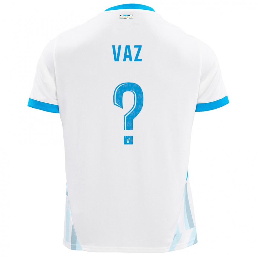 Heren Robinio Vaz #0 Wit Hemelsblauw Thuisshirt Thuistenue 2024/25 T-Shirt