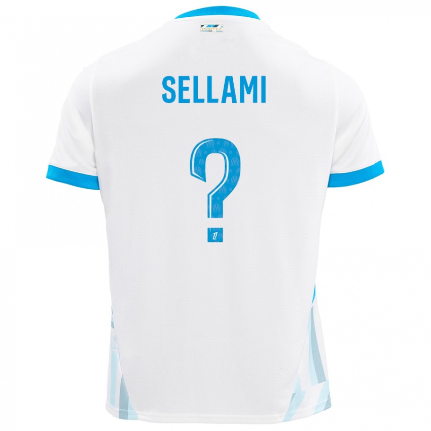 Heren Yanis Sellami #0 Wit Hemelsblauw Thuisshirt Thuistenue 2024/25 T-Shirt