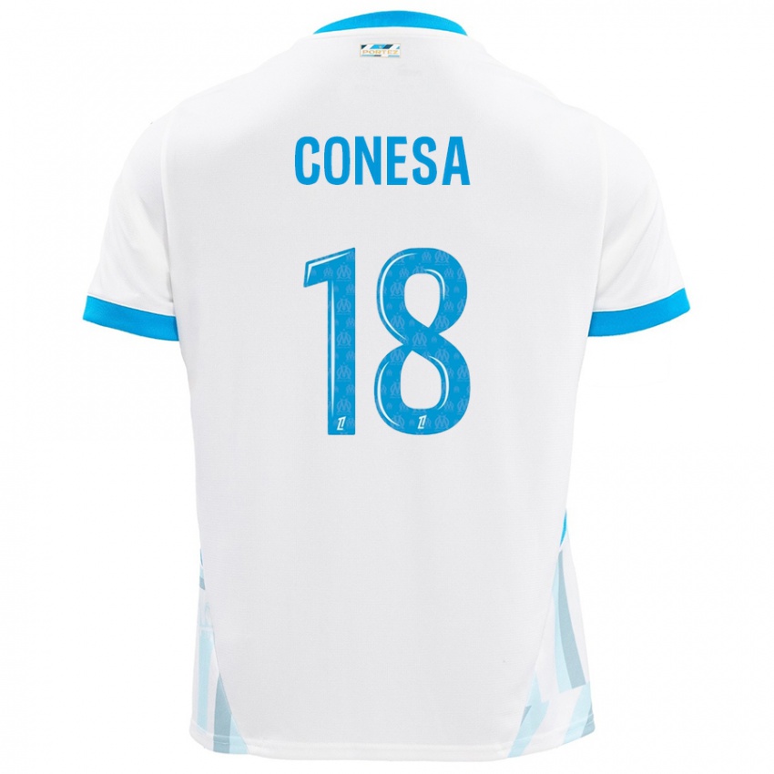 Heren Anna Conesa #18 Wit Hemelsblauw Thuisshirt Thuistenue 2024/25 T-Shirt