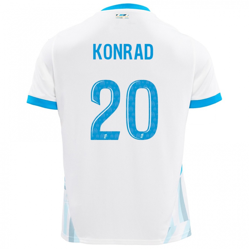 Heren Konrad De La Fuente #20 Wit Hemelsblauw Thuisshirt Thuistenue 2024/25 T-Shirt