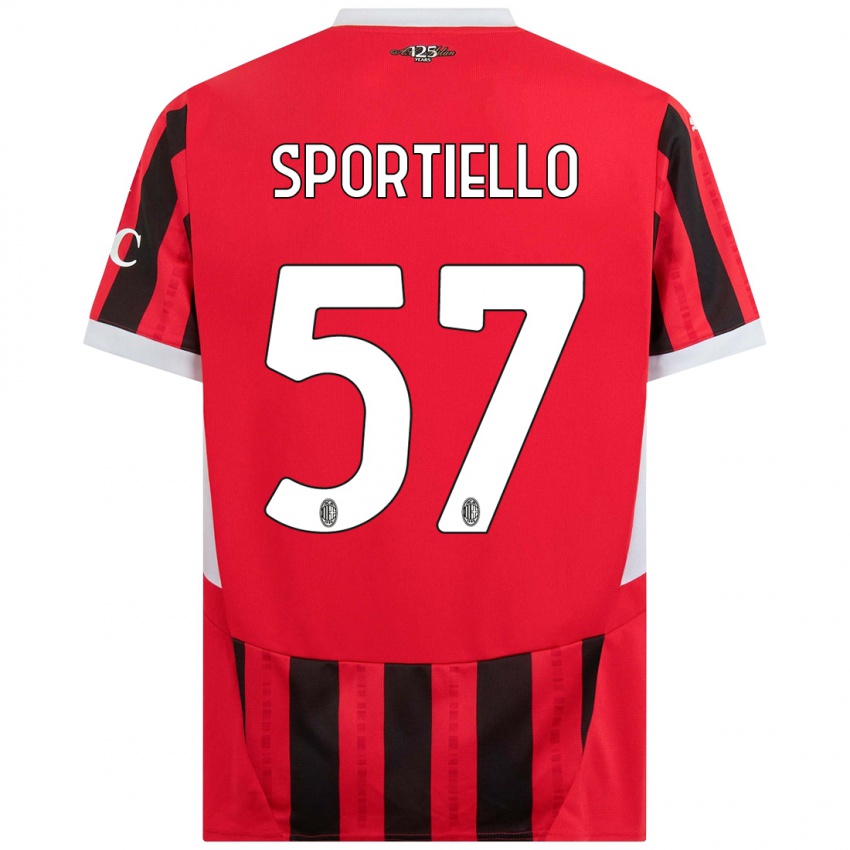 Heren Marco Sportiello #57 Rood Zwart Thuisshirt Thuistenue 2024/25 T-Shirt