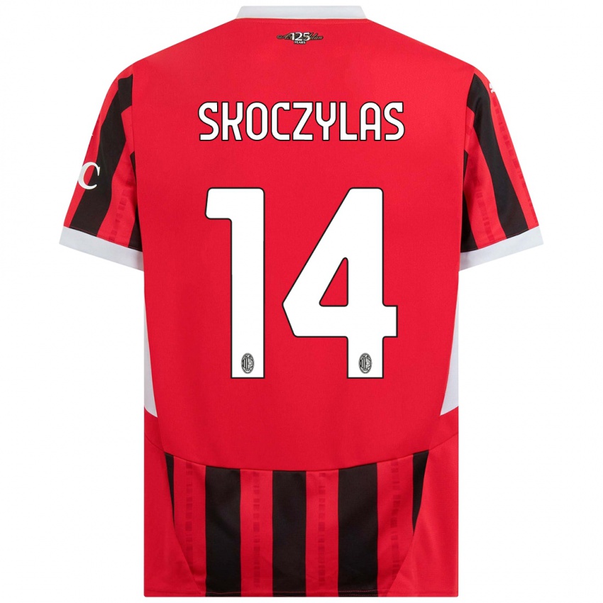 Heren Mateusz Skoczylas #14 Rood Zwart Thuisshirt Thuistenue 2024/25 T-Shirt