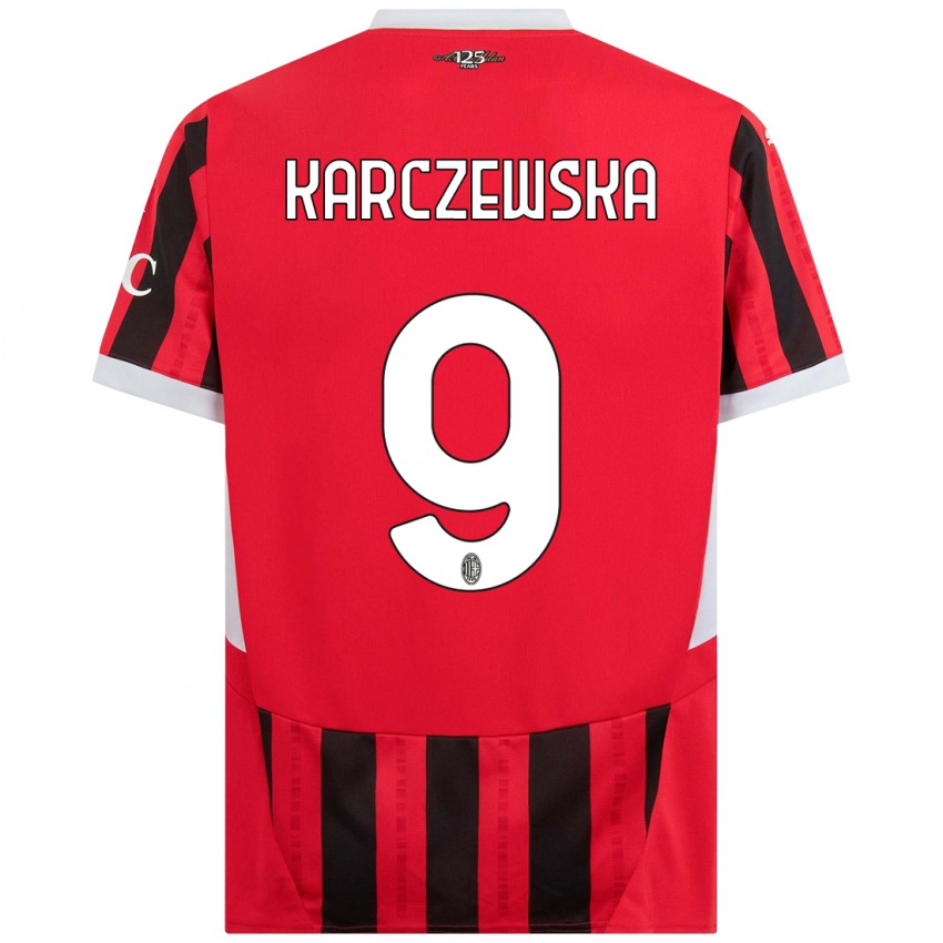 Heren Nikola Karczewska #9 Rood Zwart Thuisshirt Thuistenue 2024/25 T-Shirt