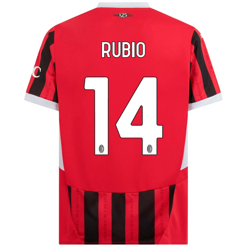 Heren Silvia Rubio #14 Rood Zwart Thuisshirt Thuistenue 2024/25 T-Shirt