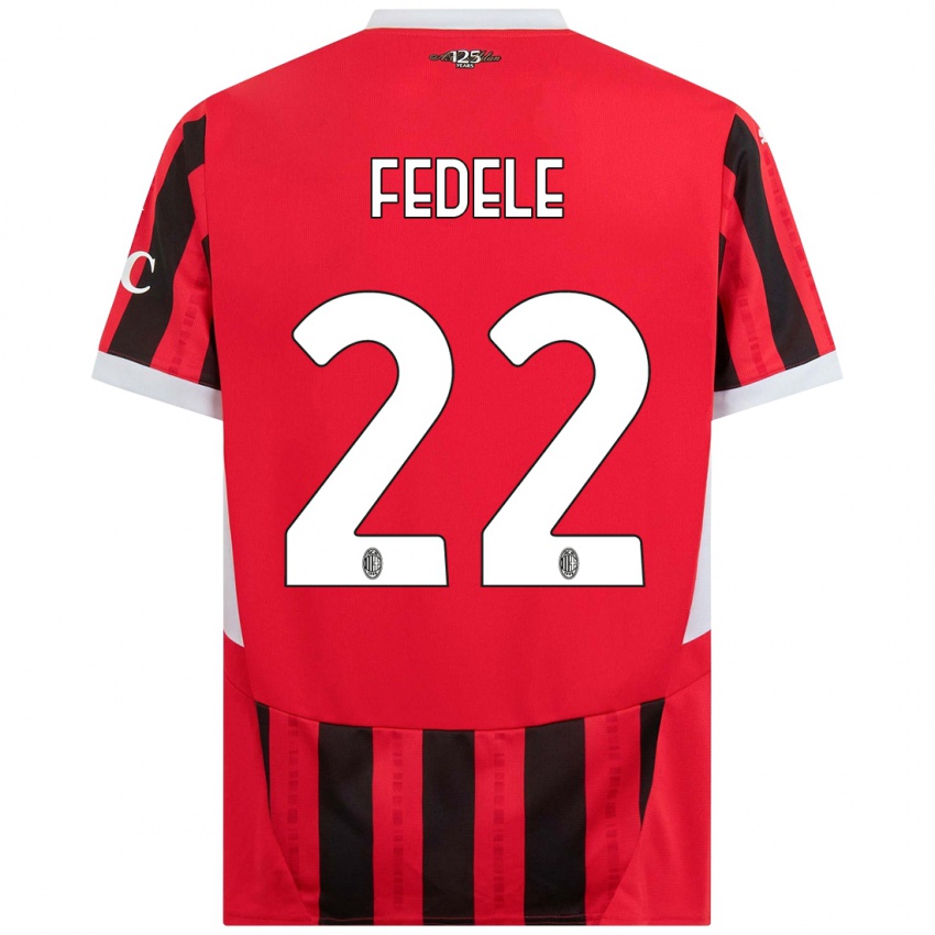 Heren Noemi Fedele #22 Rood Zwart Thuisshirt Thuistenue 2024/25 T-Shirt