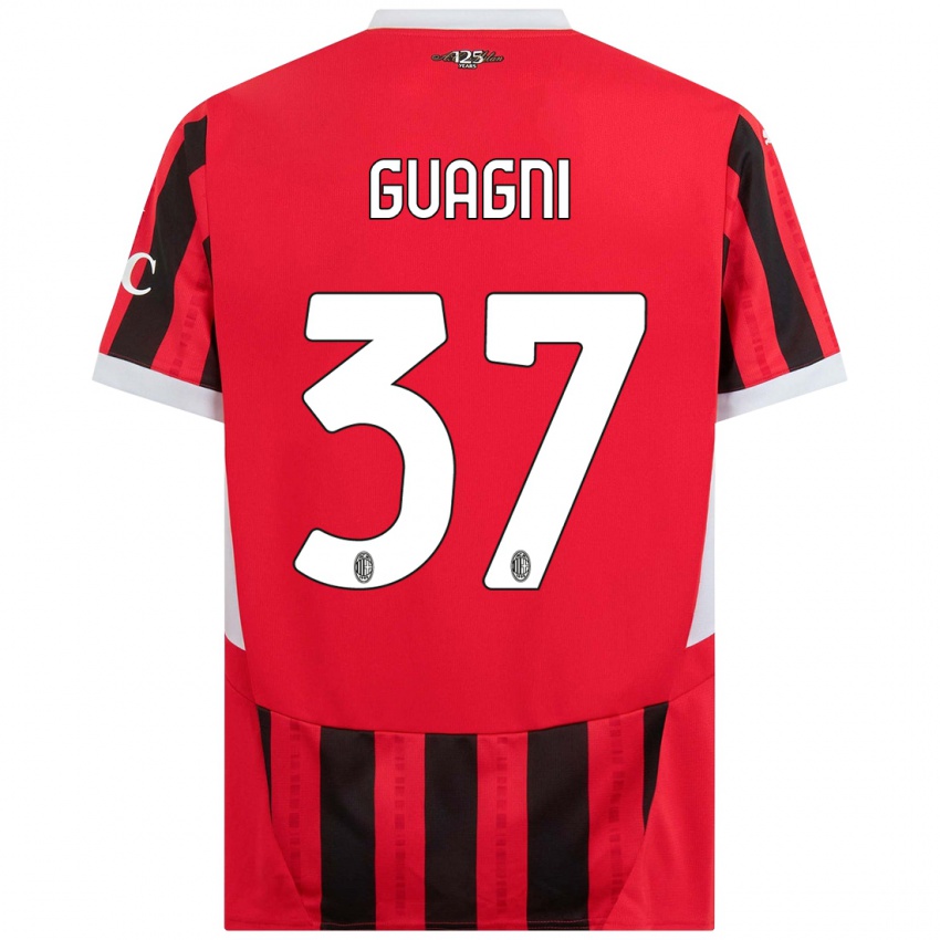 Heren Alia Guagni #37 Rood Zwart Thuisshirt Thuistenue 2024/25 T-Shirt