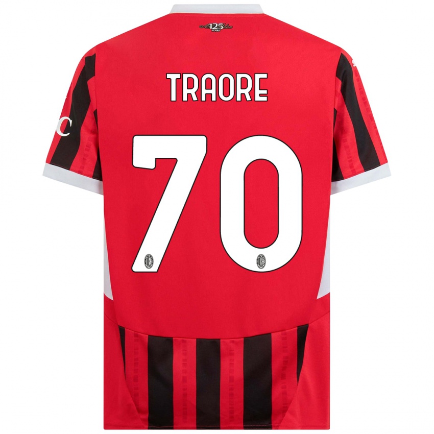 Heren Chaka Traore #70 Rood Zwart Thuisshirt Thuistenue 2024/25 T-Shirt