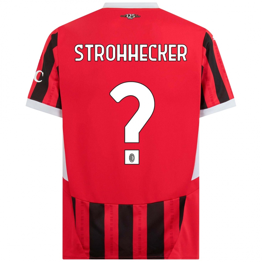 Heren Riccardo Strohhecker #0 Rood Zwart Thuisshirt Thuistenue 2024/25 T-Shirt