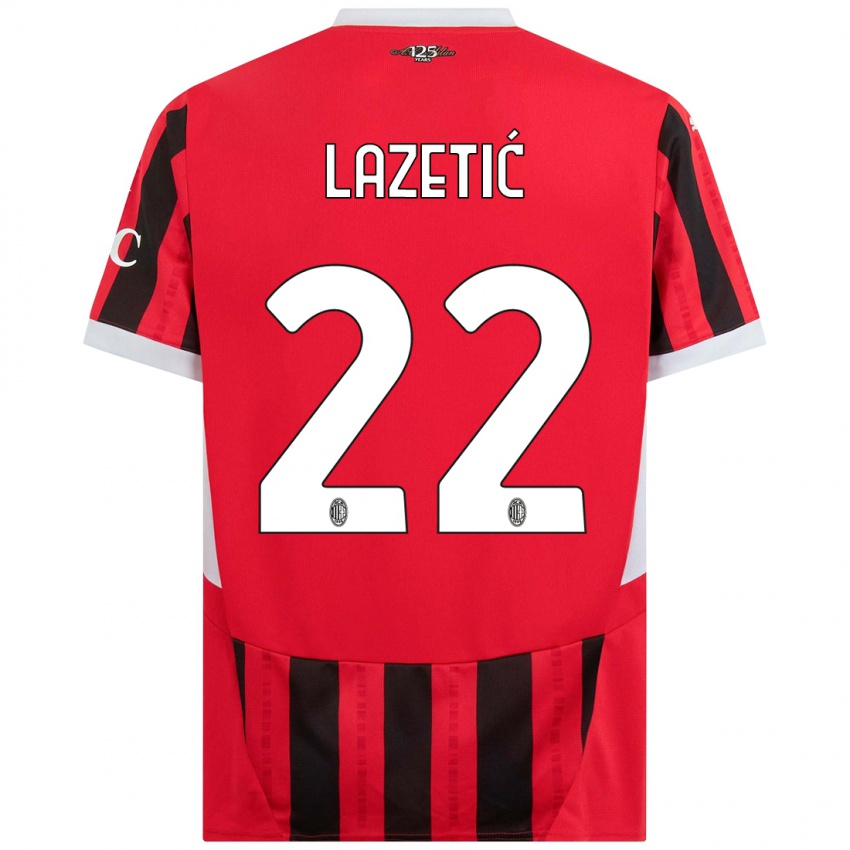 Heren Marko Lazetic #22 Rood Zwart Thuisshirt Thuistenue 2024/25 T-Shirt