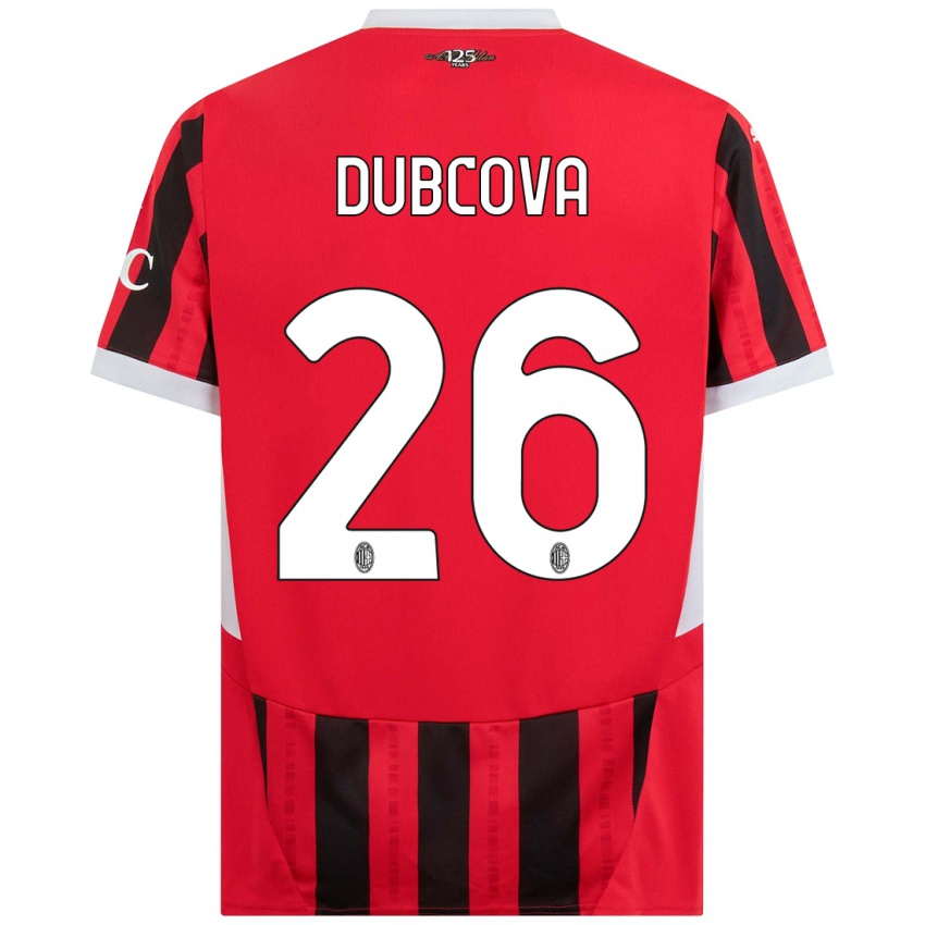 Heren Michaela Dubcova #26 Rood Zwart Thuisshirt Thuistenue 2024/25 T-Shirt