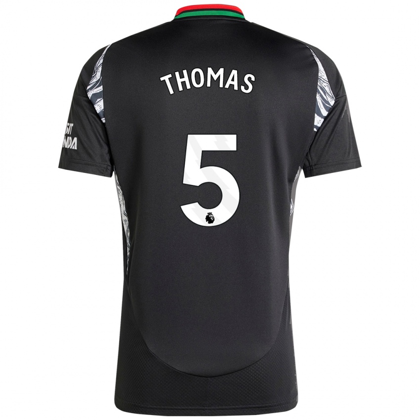 Heren Thomas Partey #5 Zwart Uitshirt Uittenue 2024/25 T-Shirt