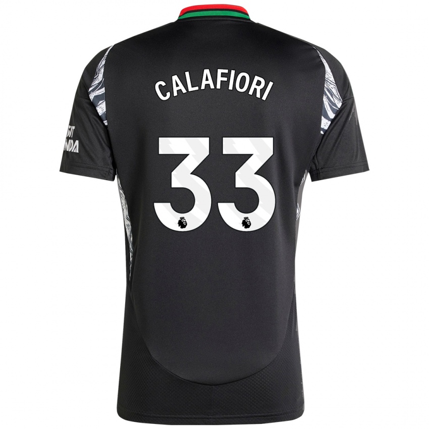 Heren Riccardo Calafiori #33 Zwart Uitshirt Uittenue 2024/25 T-Shirt