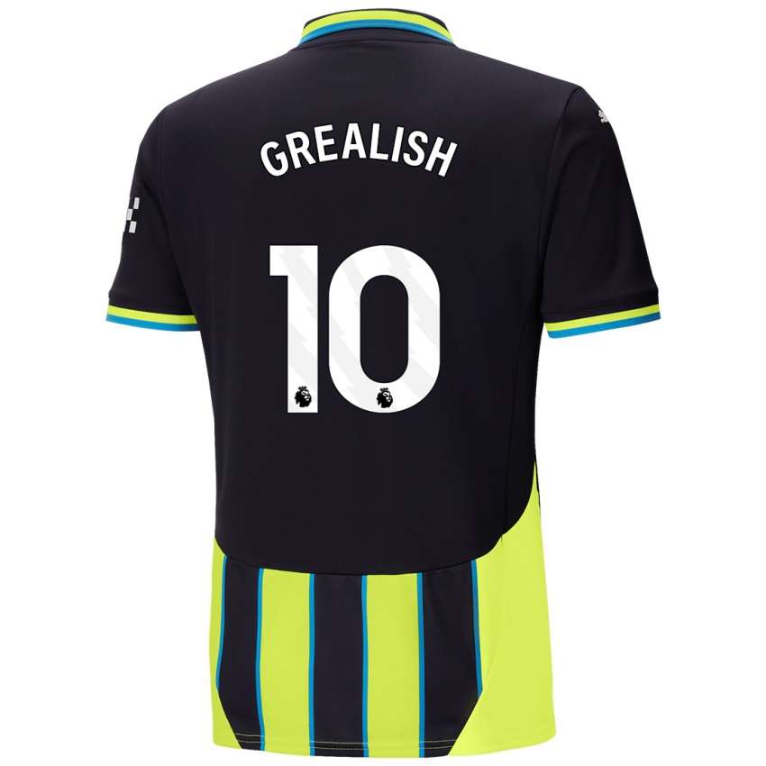 Heren Jack Grealish #10 Blauw Geel Uitshirt Uittenue 2024/25 T-Shirt