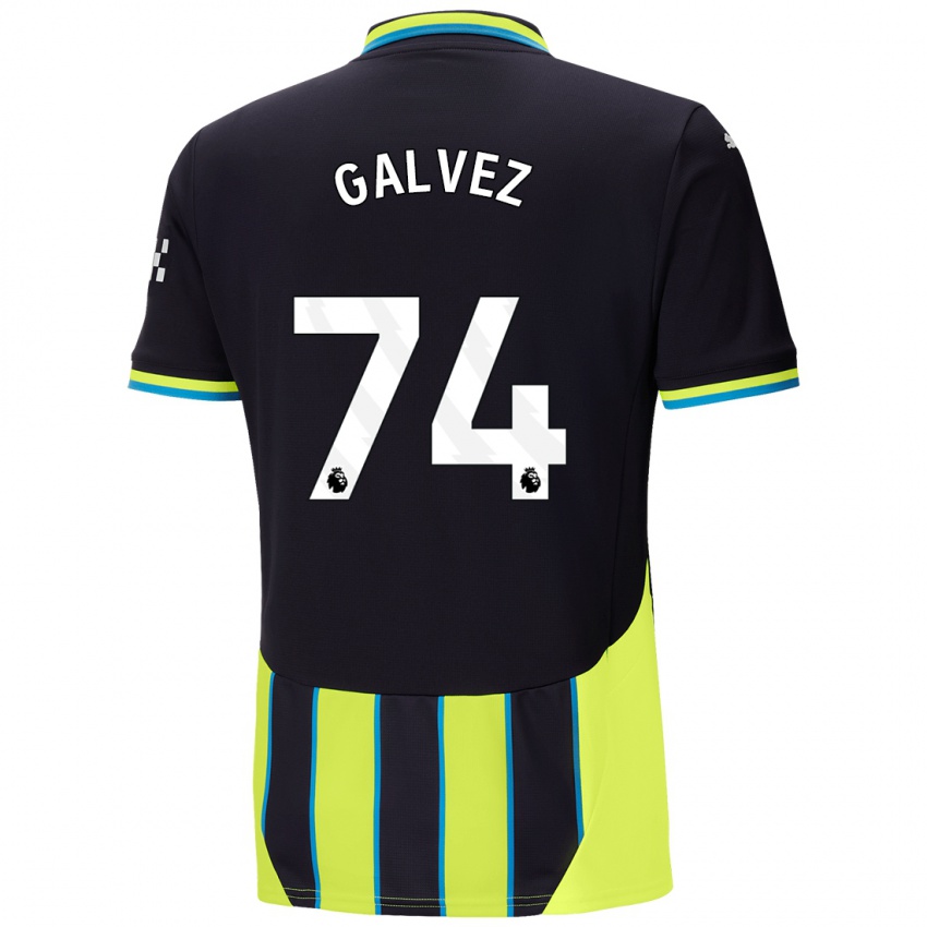 Heren Tomas Galvez #74 Blauw Geel Uitshirt Uittenue 2024/25 T-Shirt