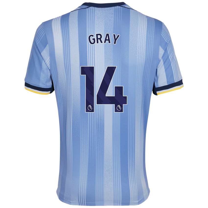 Heren Archie Gray #14 Lichtblauw Uitshirt Uittenue 2024/25 T-Shirt