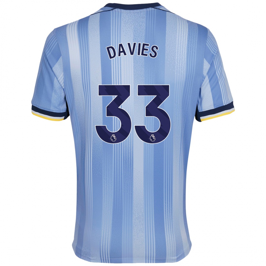 Heren Ben Davies #33 Lichtblauw Uitshirt Uittenue 2024/25 T-Shirt