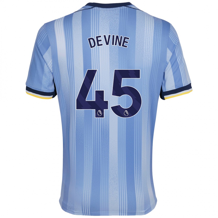 Heren Alfie Devine #45 Lichtblauw Uitshirt Uittenue 2024/25 T-Shirt