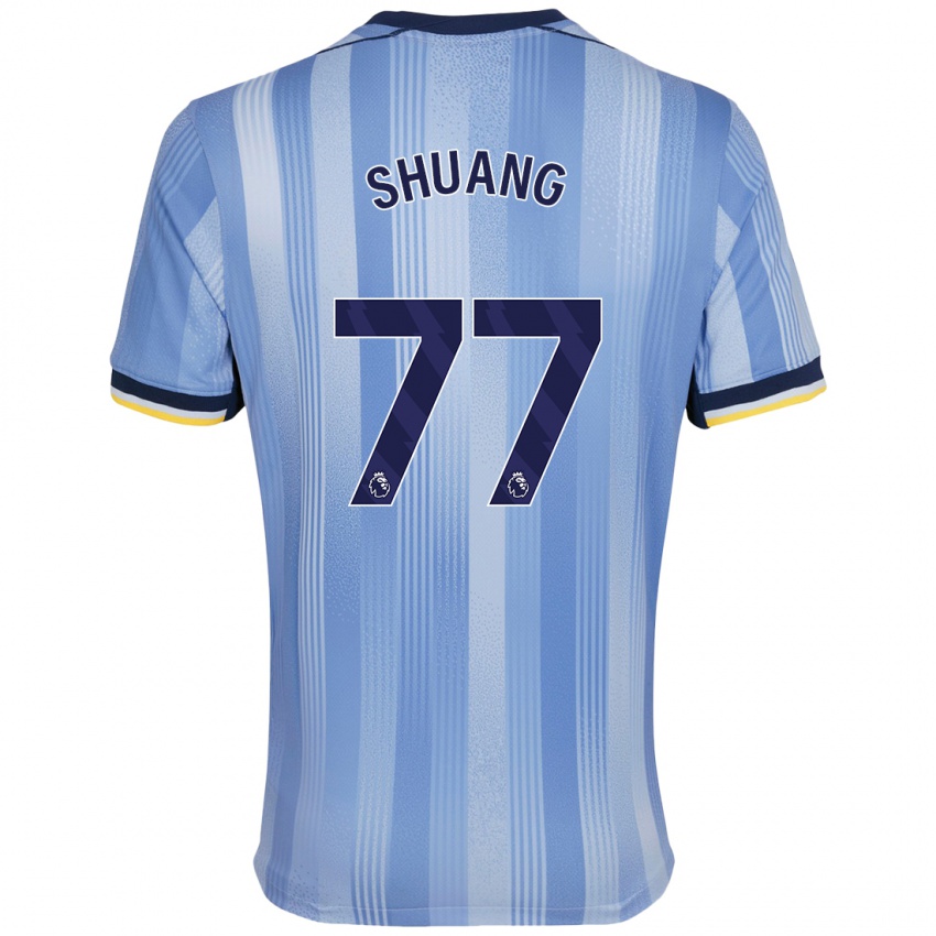 Heren Wang Shuang #77 Lichtblauw Uitshirt Uittenue 2024/25 T-Shirt